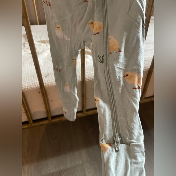 Kyte Baby Zipper PJ Easter Aloe Chick (green chicks)&Blush Rabbit (pink bunnies) - Picture 11 of 15